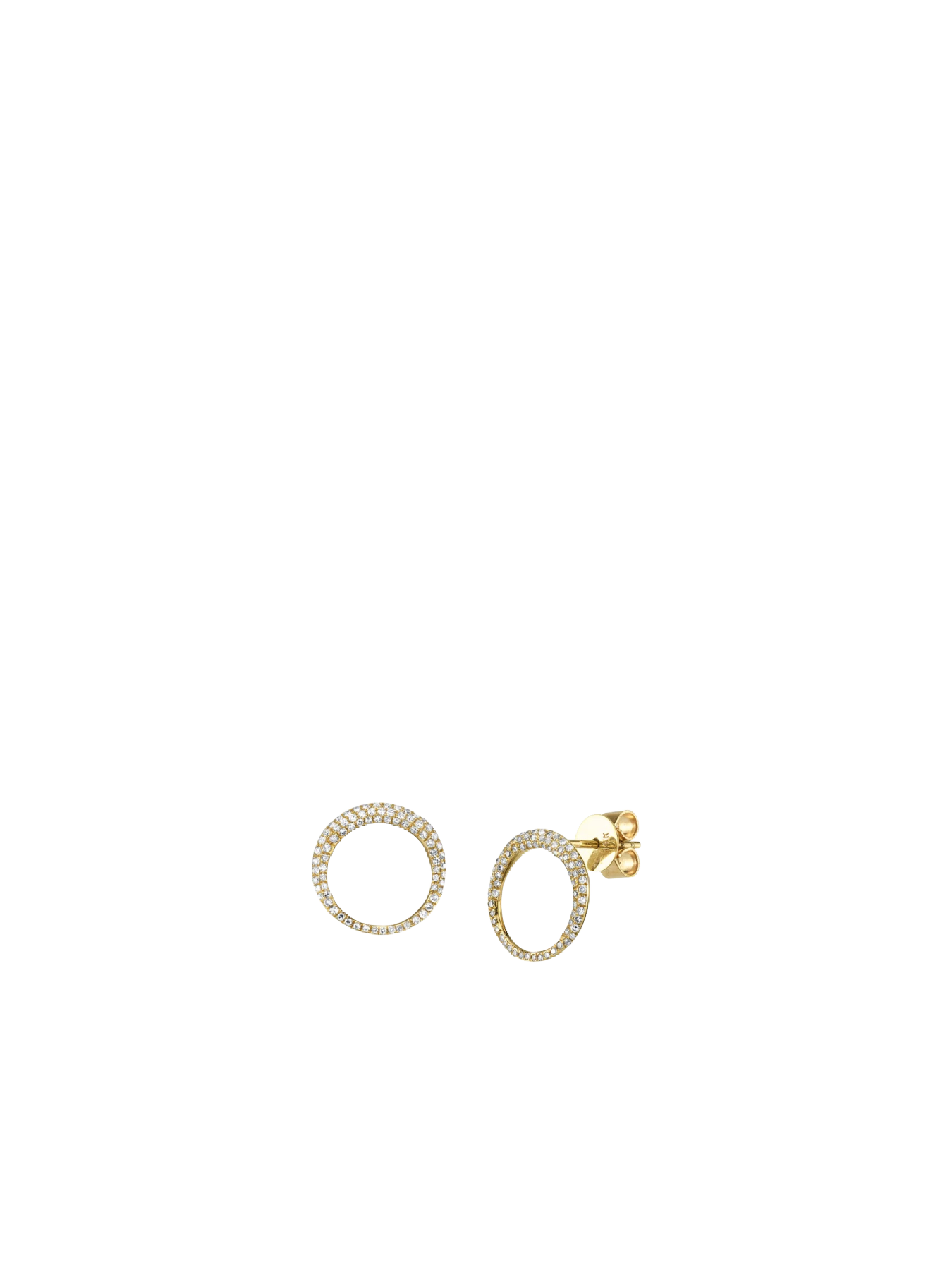 Gabriela Artigas Small Balloon Earrings in Yellow Gold with White Pavé Diamonds