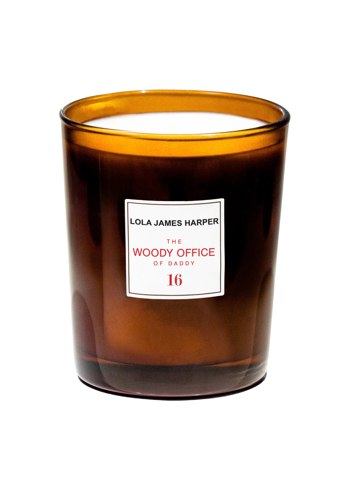 Lola James Harper Candle 16 The Woody Office in Mahogany Wood, Sandalwood
