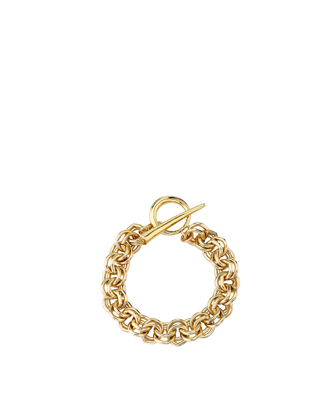 Gabriela Artigas Double Link Chain Bracelet with Tusk Clasp in Yellow Gold Plate